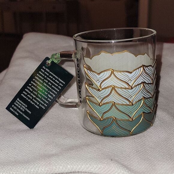 Starbucks 50th Anniversary 2021 Siren Tails Mermaid Glass Mug Limited Edition - Picture 7 of 9